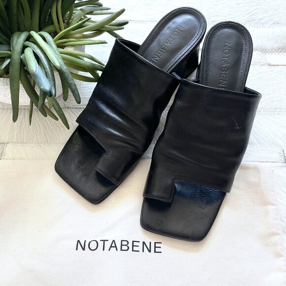 Notabene Copenhagen ‘Ariana II’ Black Square Toe Mule Sandal - Picture 4 of 11